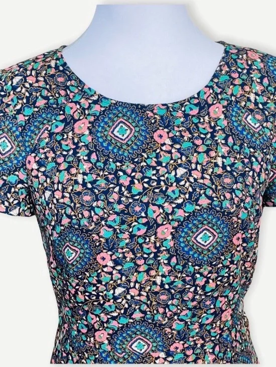 J.Crew Women’s Short Sleeve V-neck Floral Paisley Flutter Chiffon Dress Size 4 - Picture 2 of 12